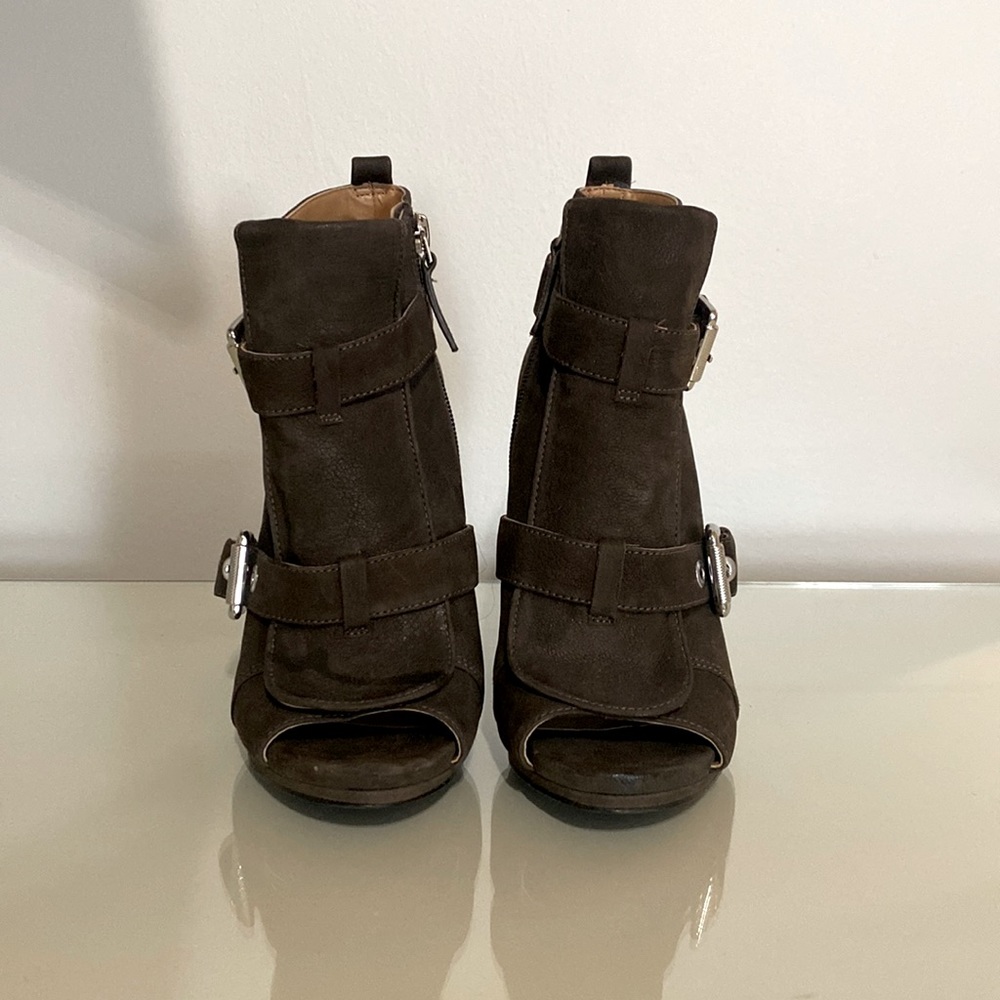 Gently worn, open toe booties - Nine West